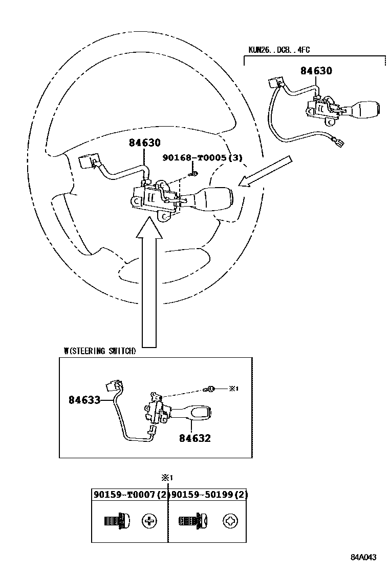 Toyota HILUX 巡航控制(自动行驶) EPC diagram — 84A043