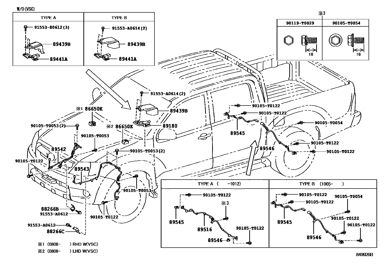 Toyota HILUX ABS 和 VSC EPC diagram — 849926B