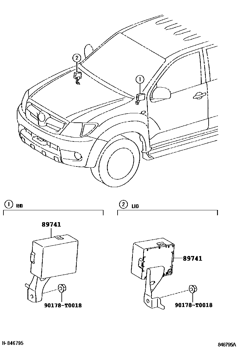Toyota HILUX 遥控门锁 EPC diagram — 846795A