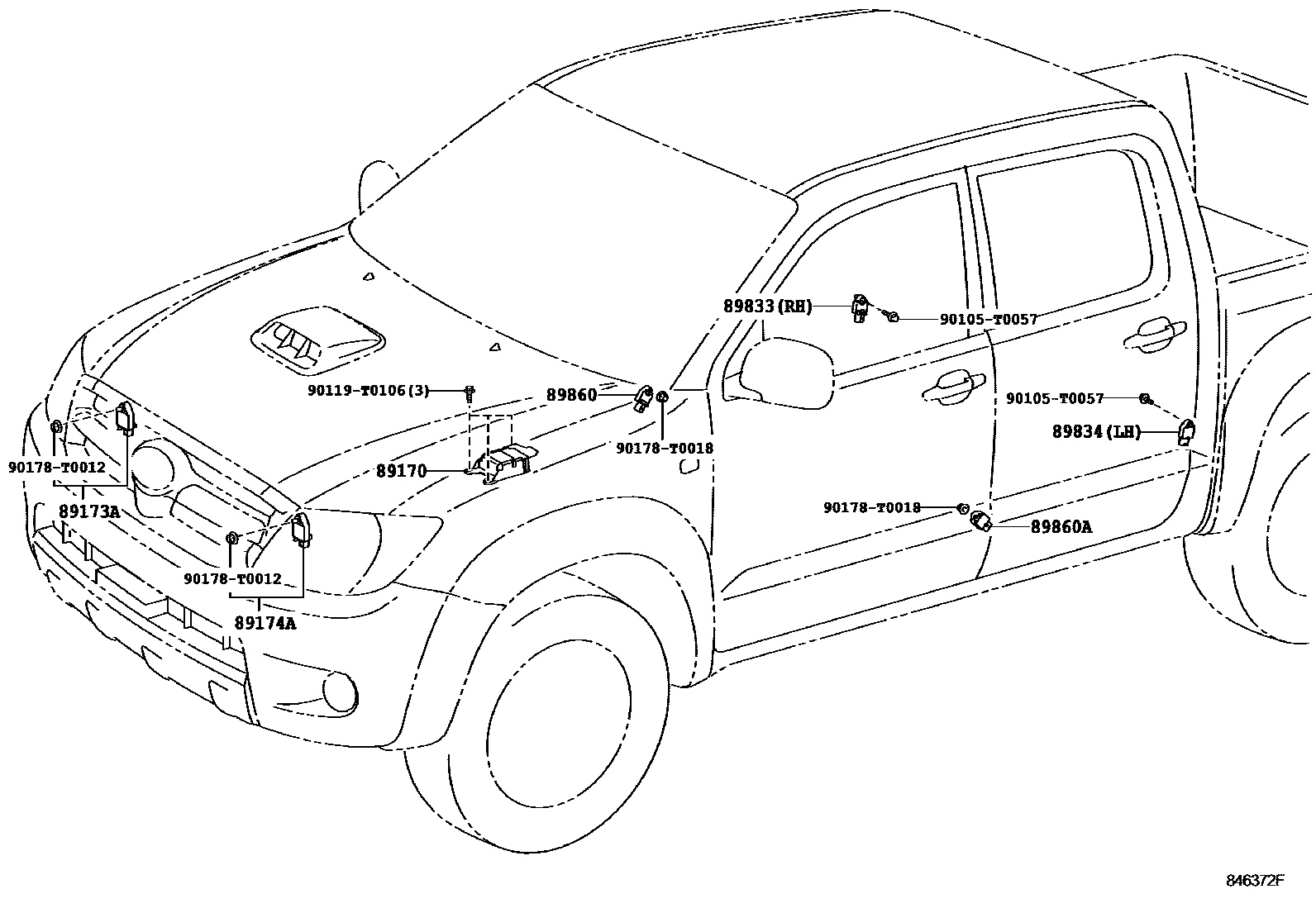 Toyota HILUX 空气囊 EPC diagram — 846372F
