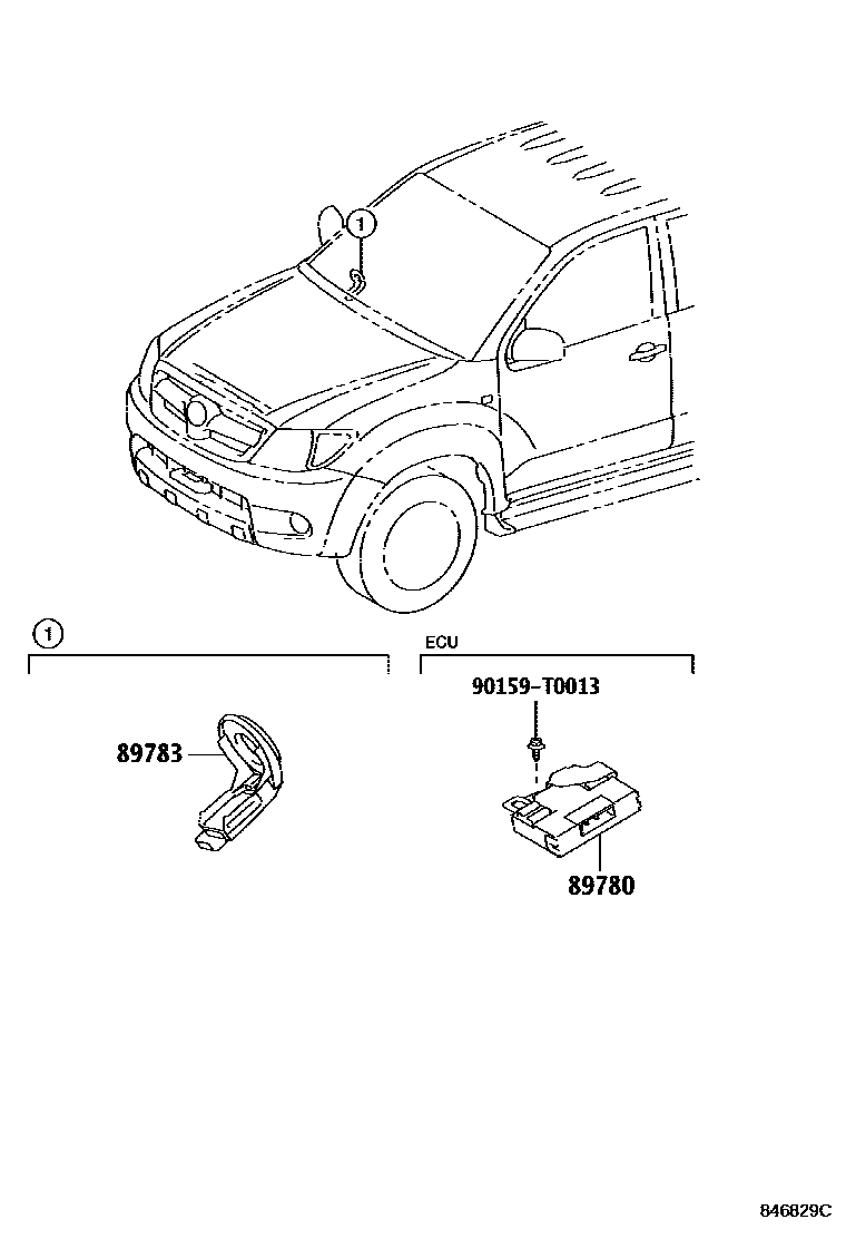 Toyota HILUX 防盗装置 EPC diagram — 846829C