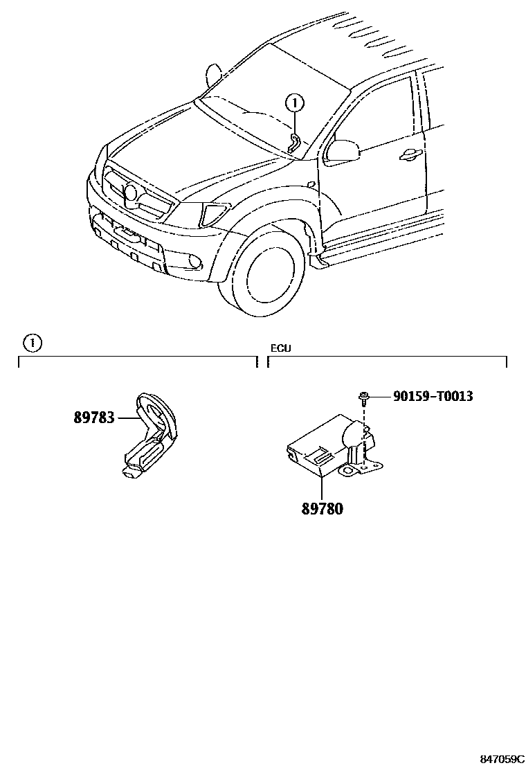 Toyota HILUX 防盗装置 EPC diagram — 847059C