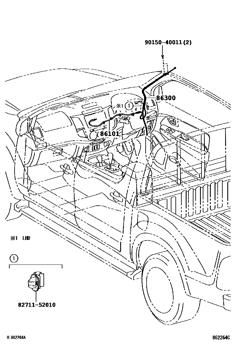 Toyota HILUX antenna EPC diagram — 862264C