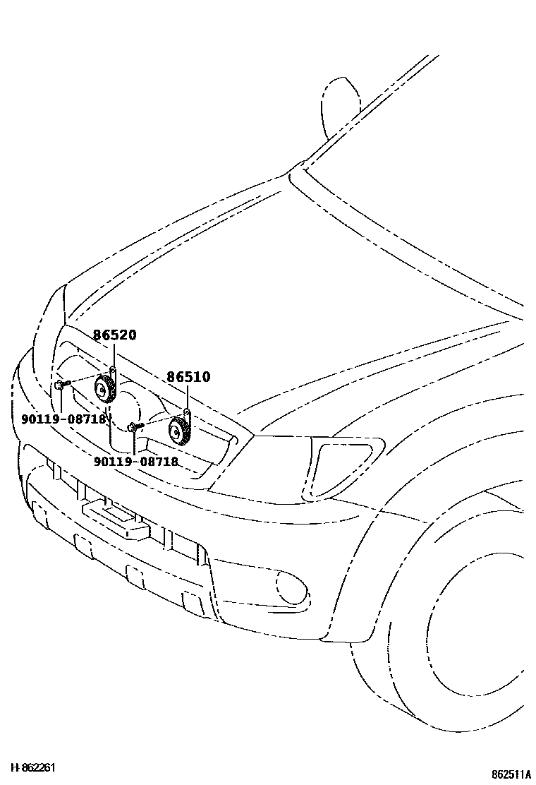Toyota HILUX 喇叭 EPC diagram — 862511A
