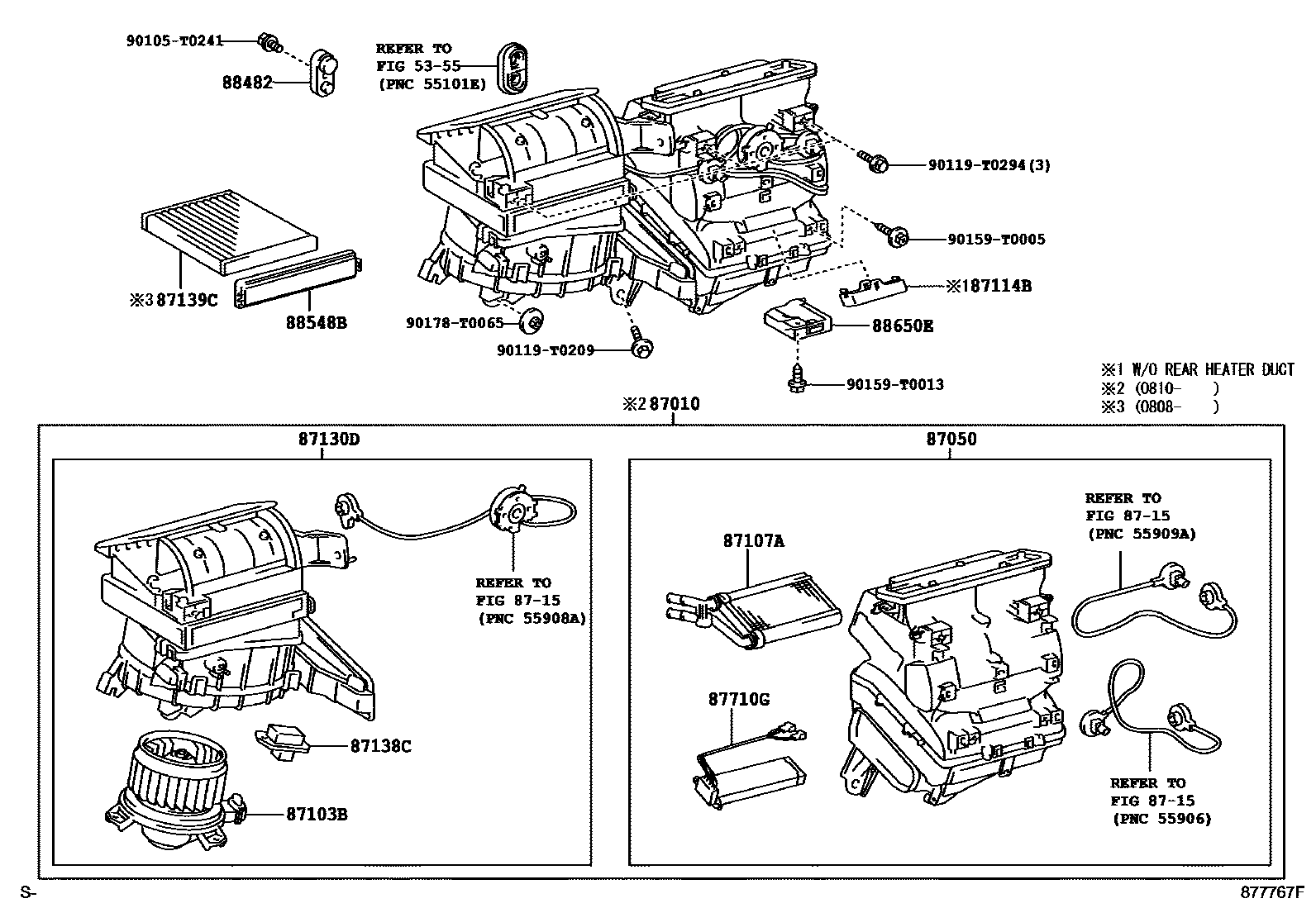 Toyota HILUX 暖风和空调系统 - 冷却器组件 EPC diagram — 877767F