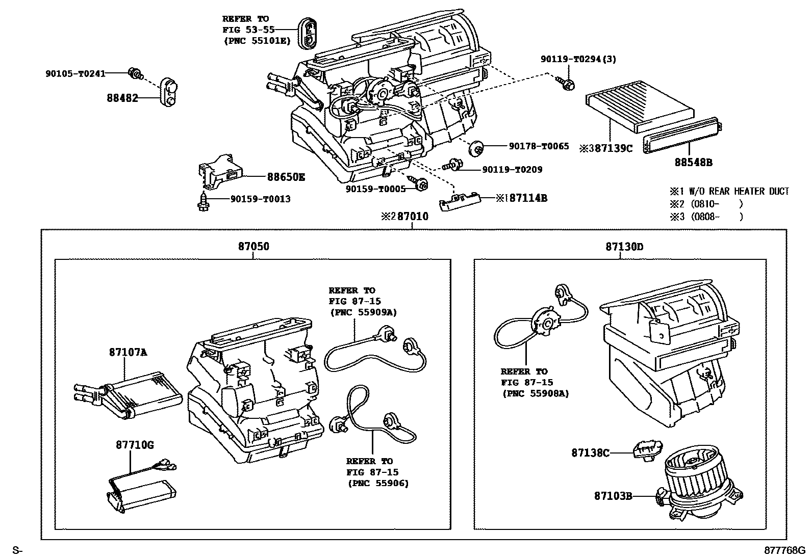 Toyota HILUX 暖风和空调系统 - 冷却器组件 EPC diagram — 877768G