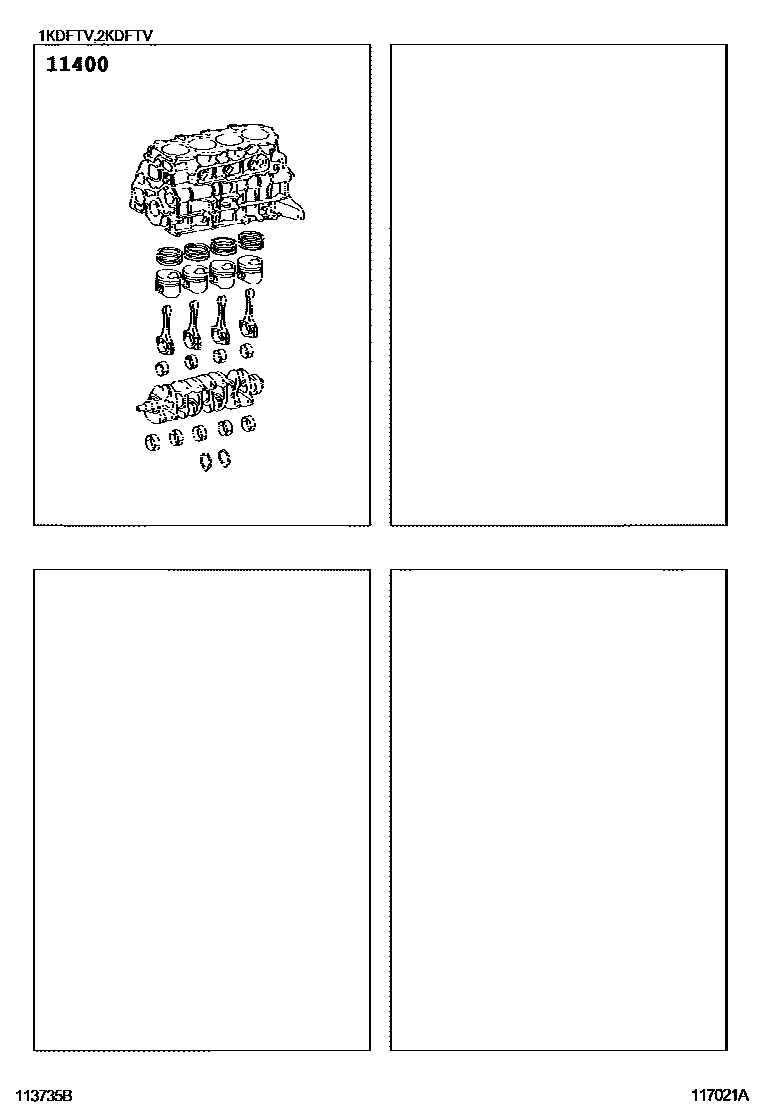 Toyota HILUX Short Block Assembly EPC diagram — 117021A