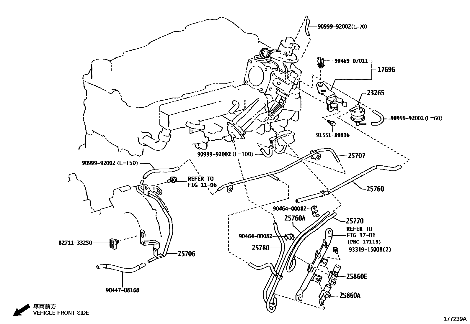 Toyota HILUX vacuum tube EPC diagram — 177239A