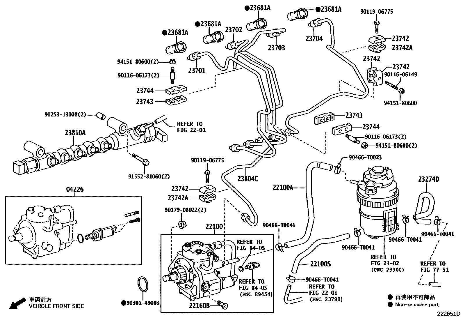 Toyota HILUX 喷油泵总成 EPC diagram — 222651D