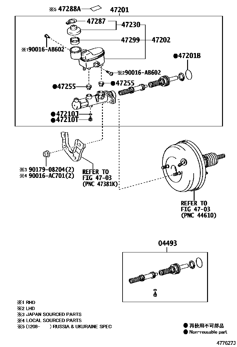 Toyota HILUX 制动总泵 EPC diagram — 477627J