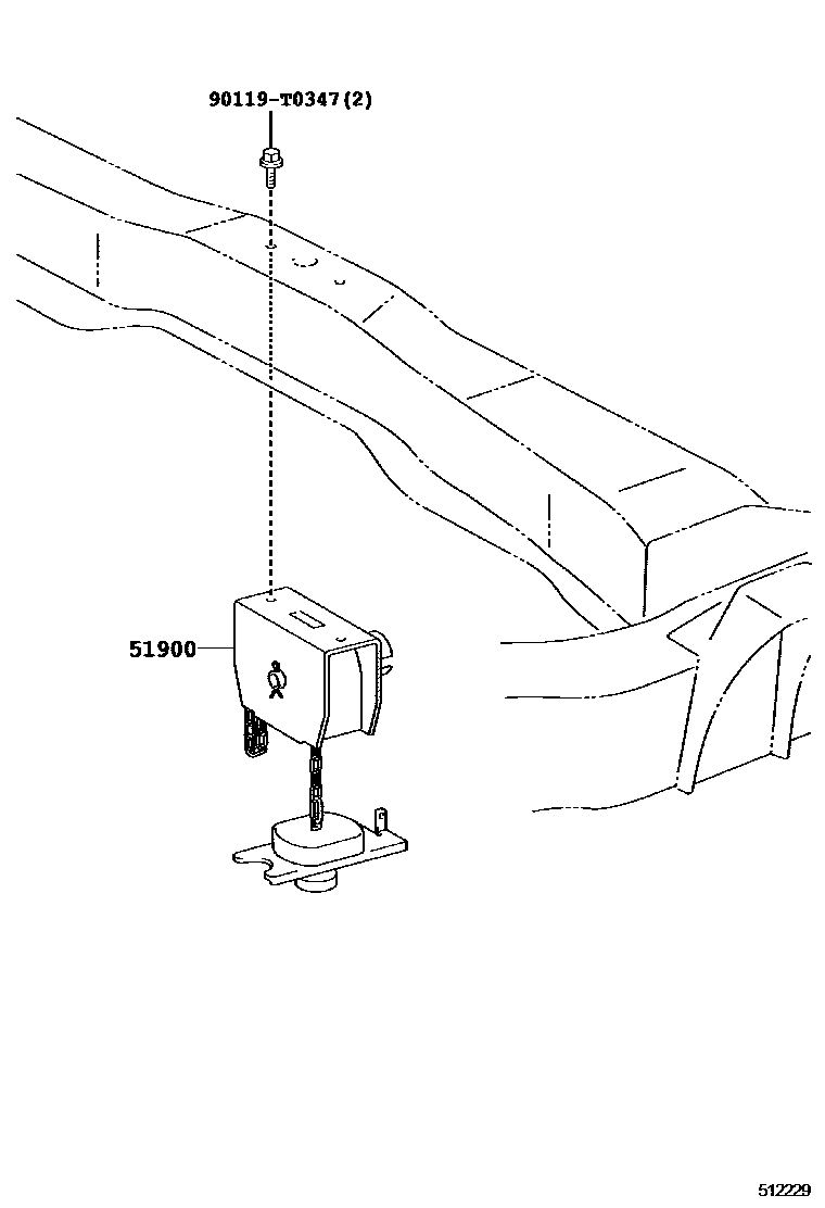 Toyota HILUX Spare tire rack EPC diagram — 512229