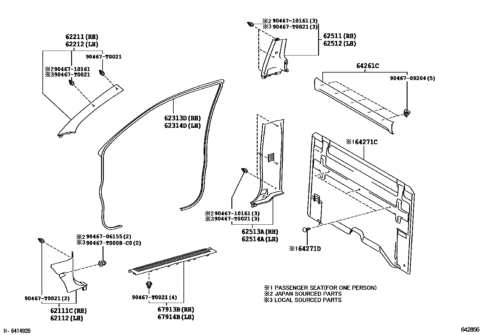 Toyota HILUX 车内装饰板 EPC diagram — 642856