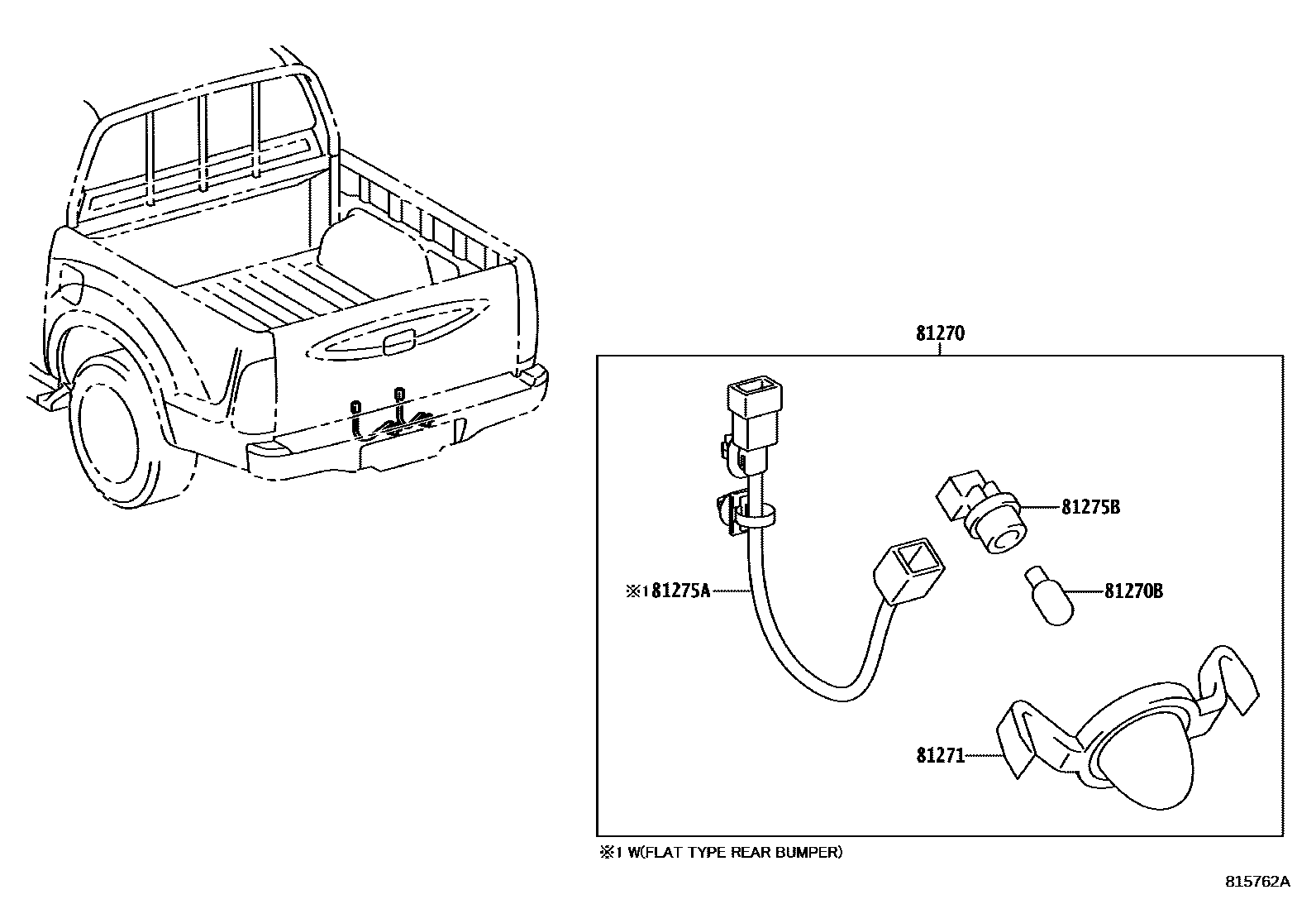 Toyota HILUX 后牌照灯 EPC diagram — 815762A