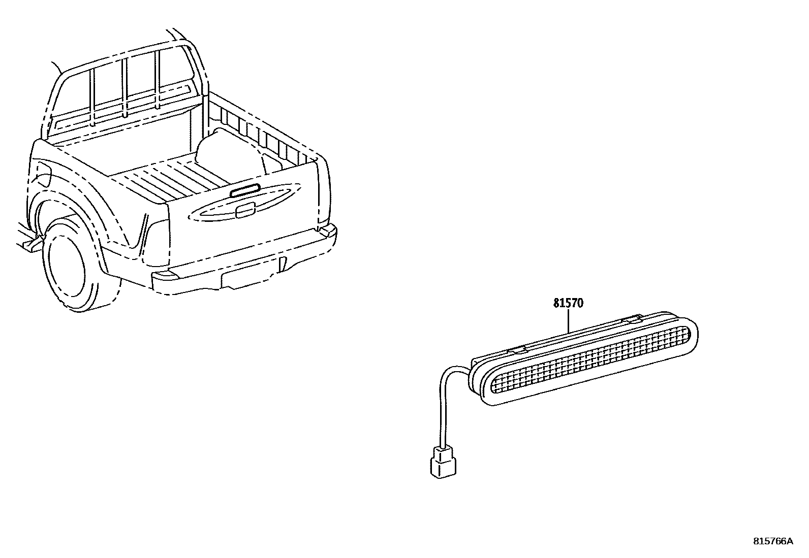 Toyota HILUX 高位刹车灯 EPC diagram — 815766A