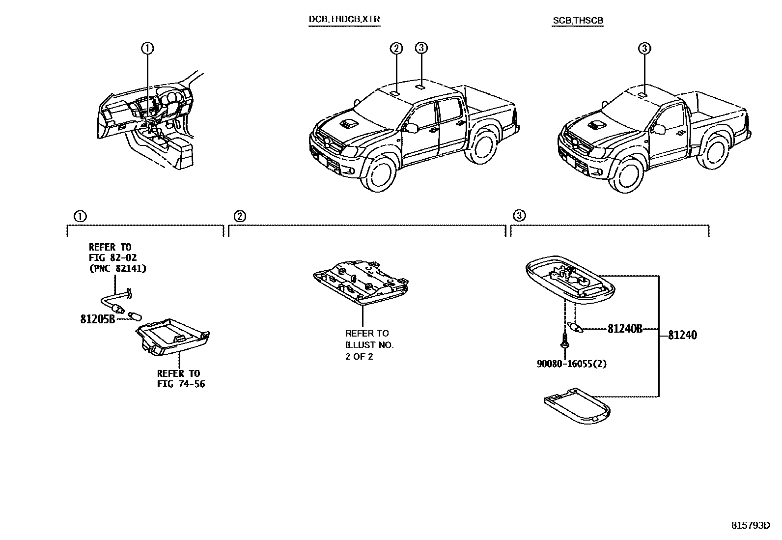 Toyota HILUX 车内灯 EPC diagram — 815793D