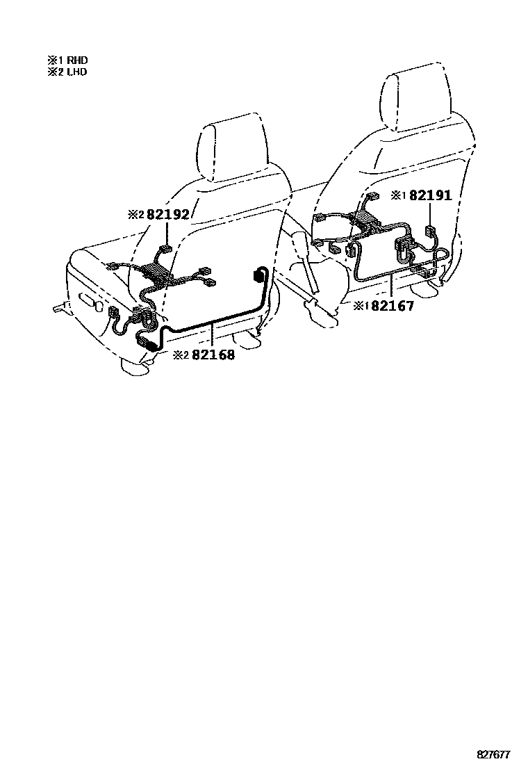 Toyota HILUX 线束和卡夹 EPC diagram — 827677