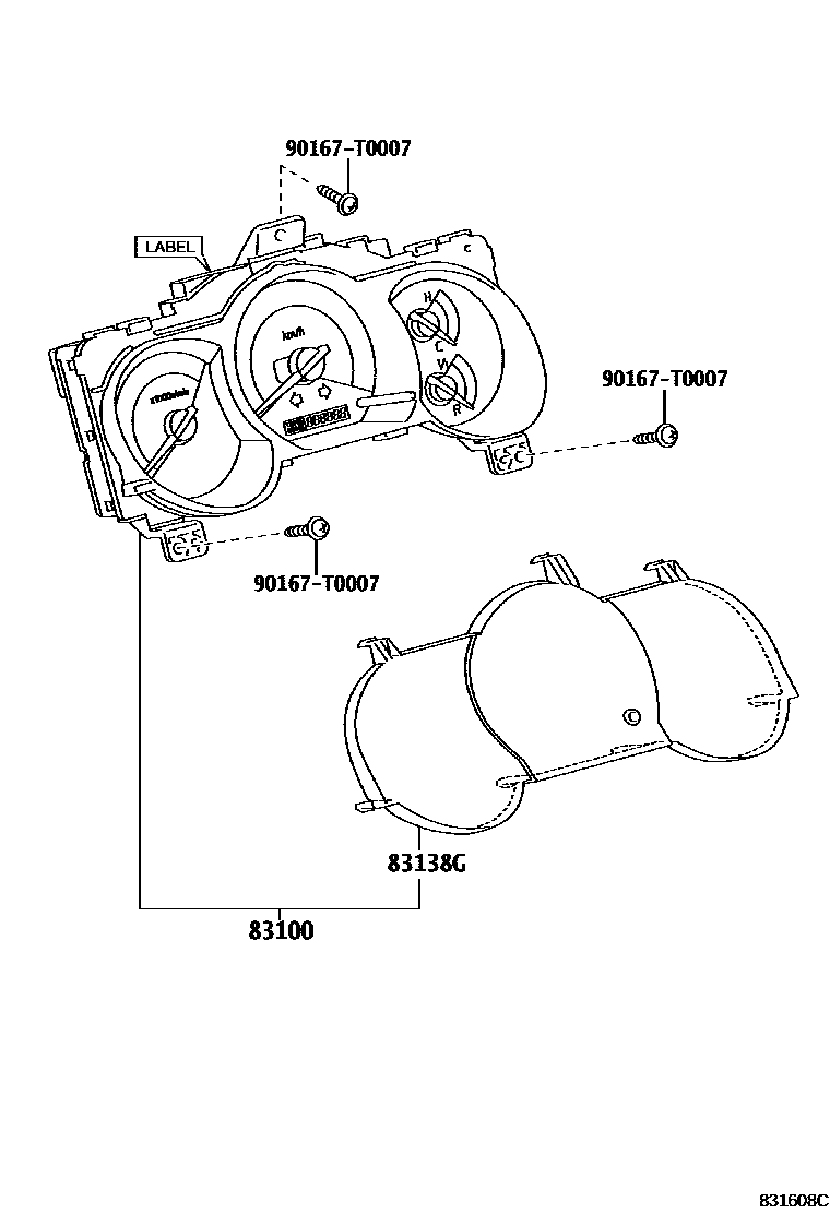 Toyota HILUX 仪表 EPC diagram — 831608C