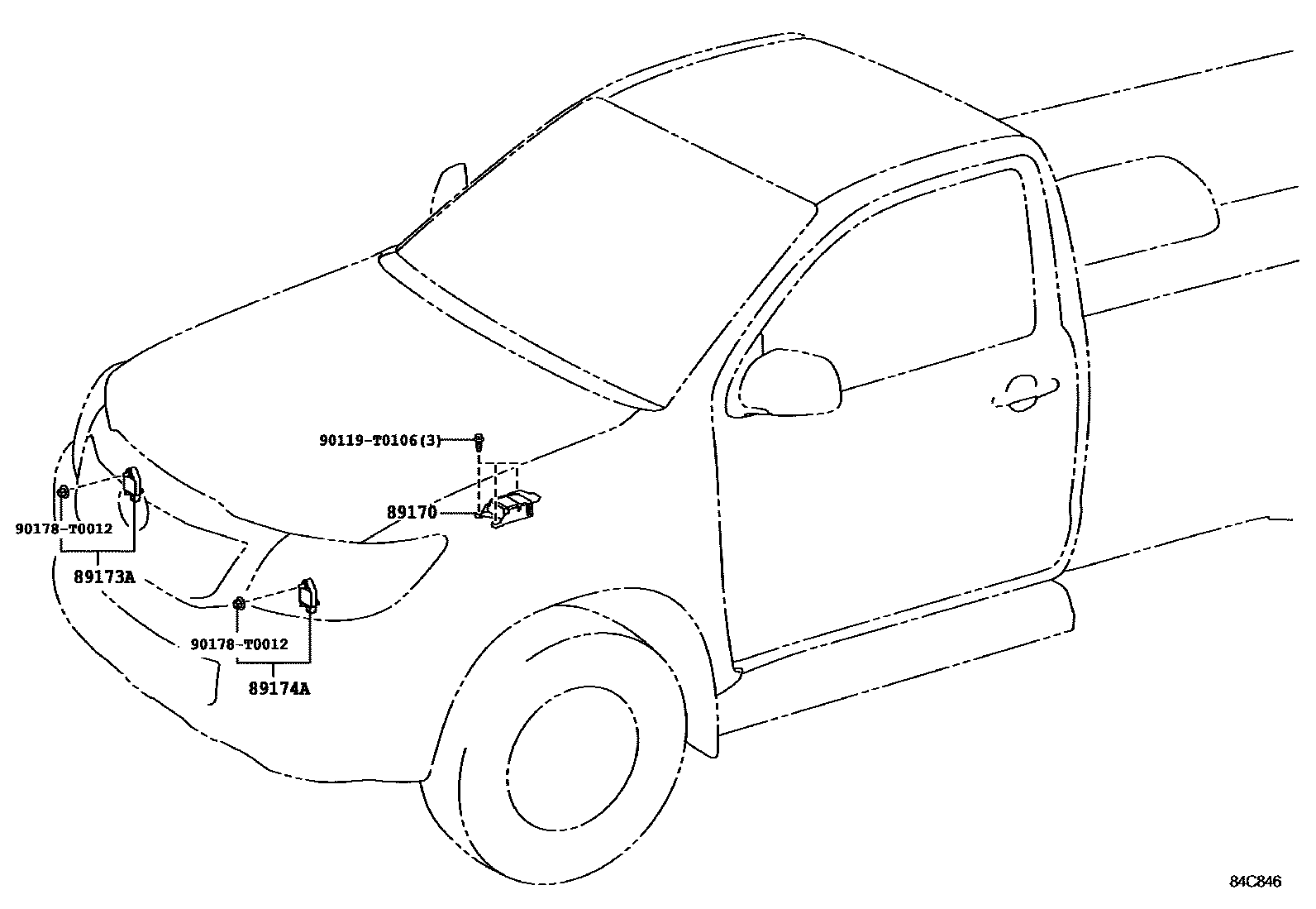 Toyota HILUX 空气囊 EPC diagram — 84C846