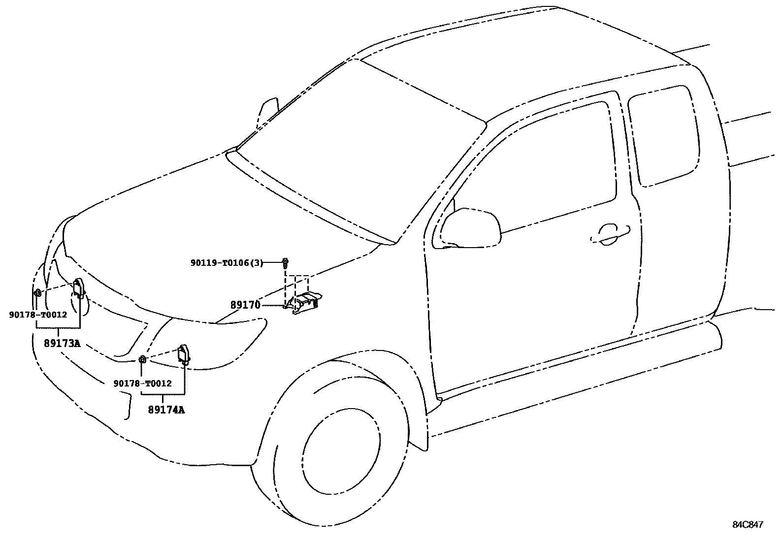 Toyota HILUX 空气囊 EPC diagram — 84C847