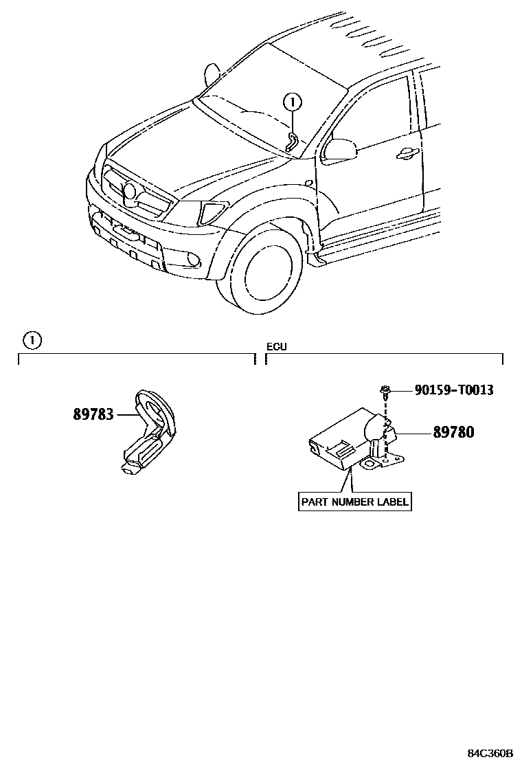 Toyota HILUX 防盗装置 EPC diagram — 84C360B