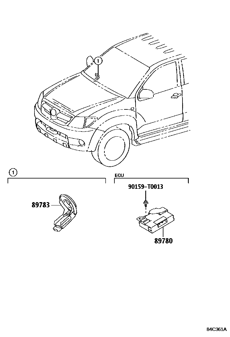 Toyota HILUX 防盗装置 EPC diagram — 84C361A