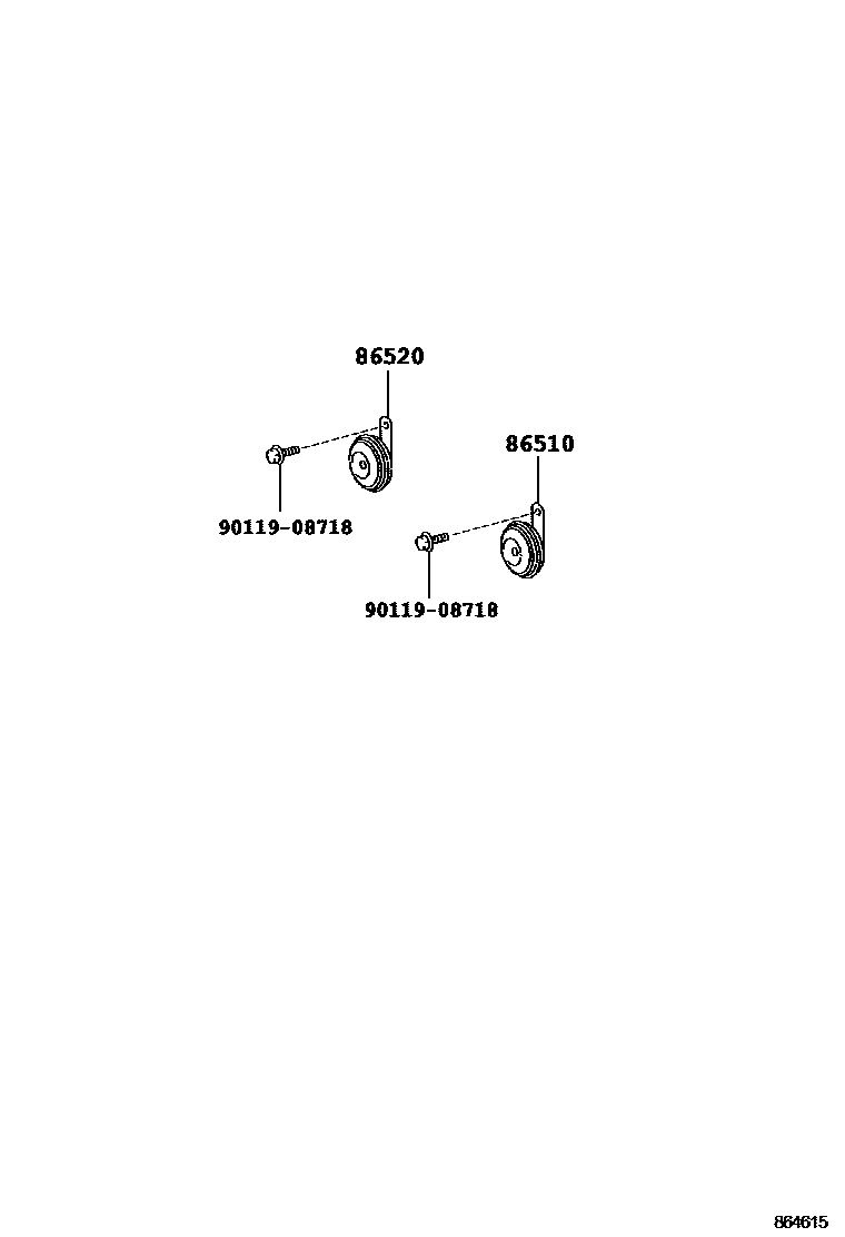 Toyota HILUX 喇叭 EPC diagram — 864615