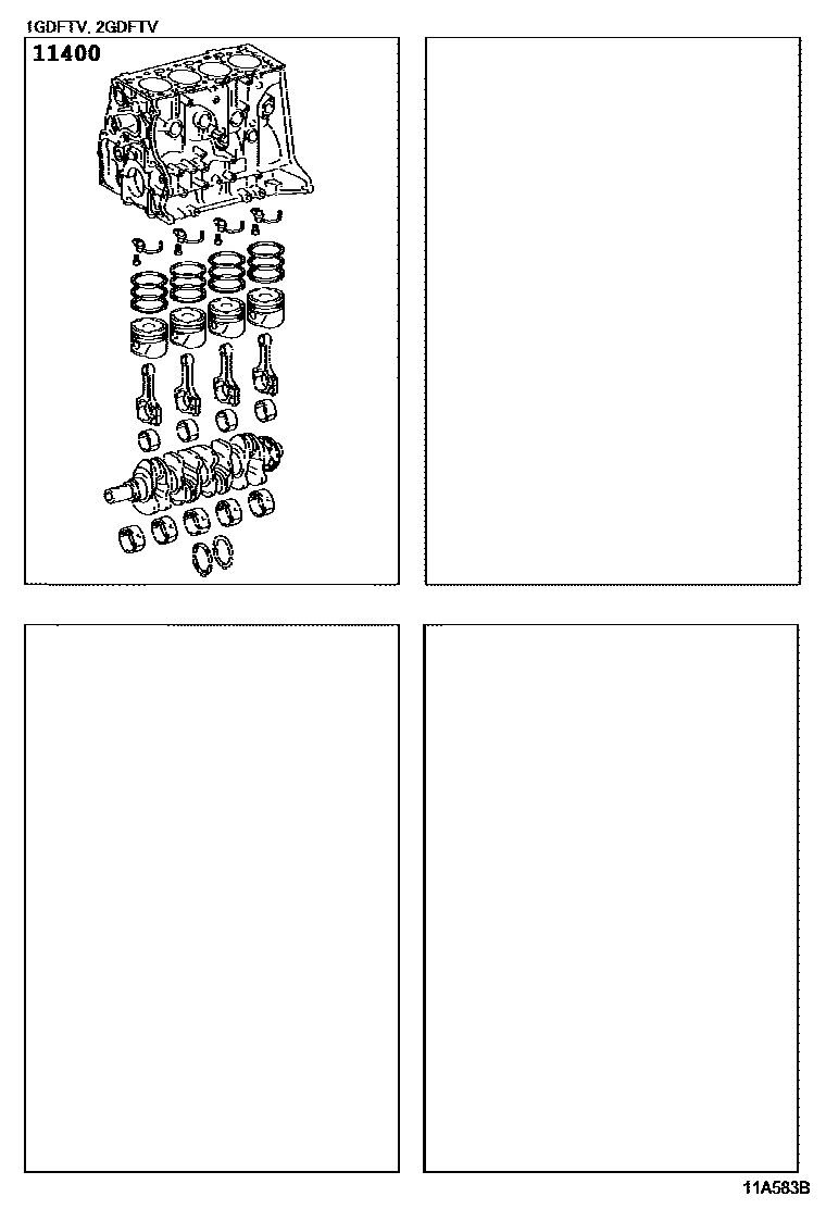 Toyota HILUX Short Block Assembly EPC diagram — 11A583B