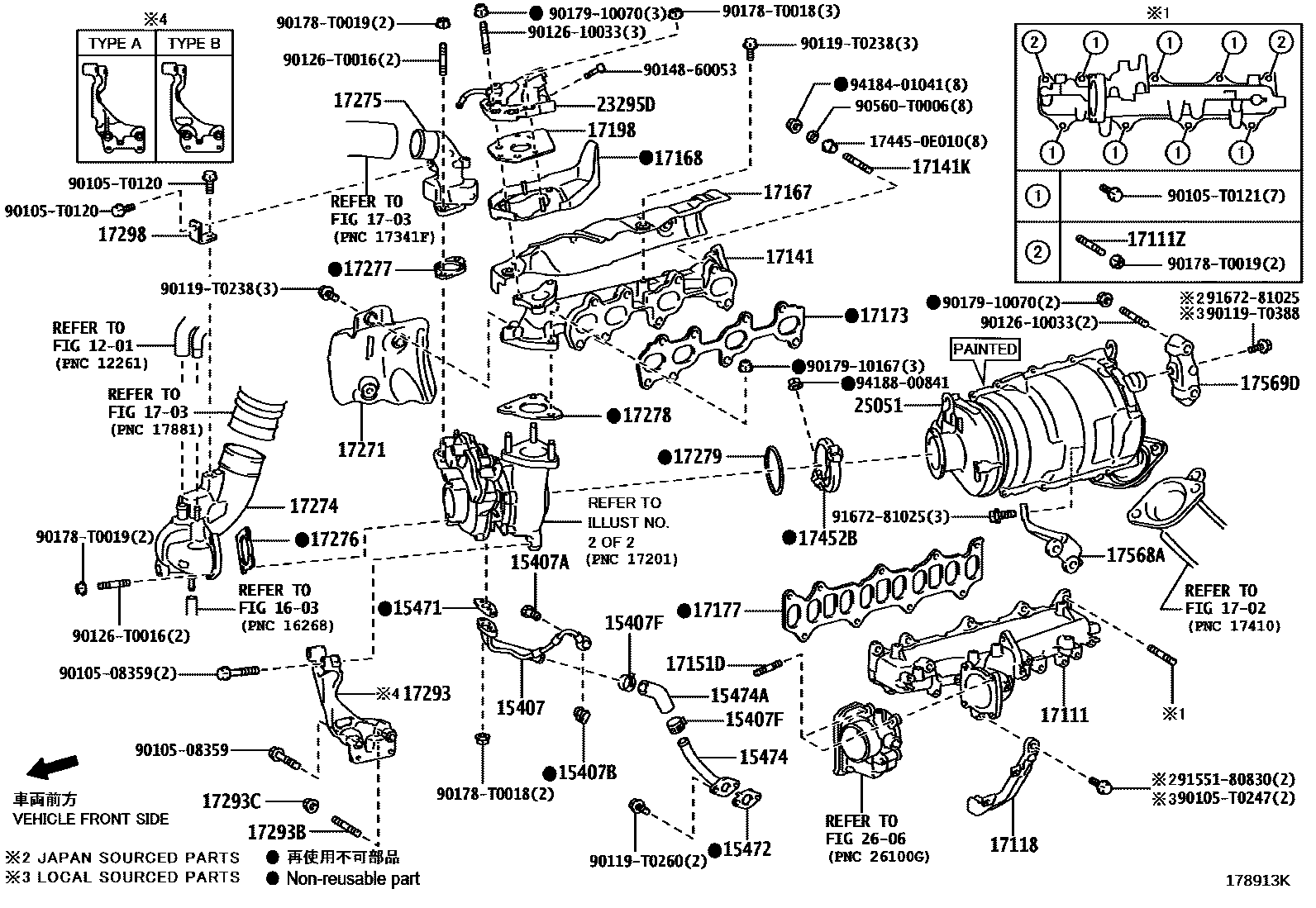Toyota HILUX Manifold EPC diagram — 178913K