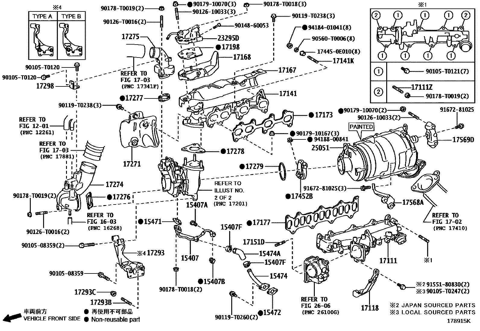 Toyota HILUX Manifold EPC diagram — 178915K