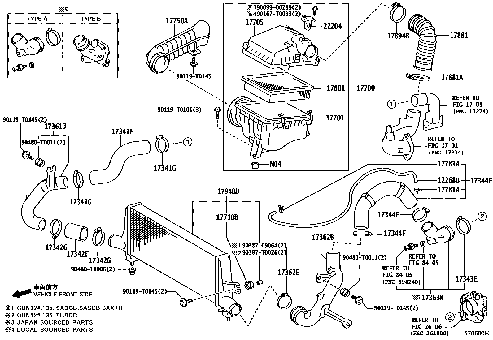 Toyota HILUX Air Cleaner EPC diagram — 179690H
