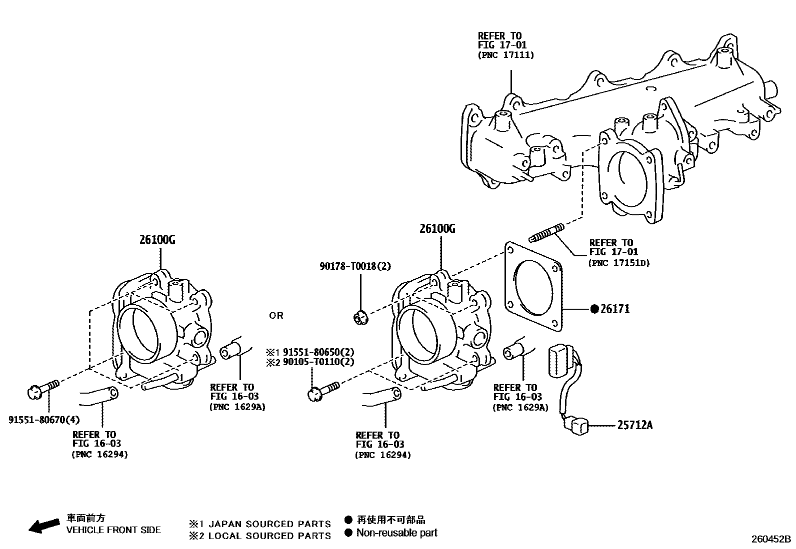 Toyota HILUX 文氏管 EPC diagram — 260452B