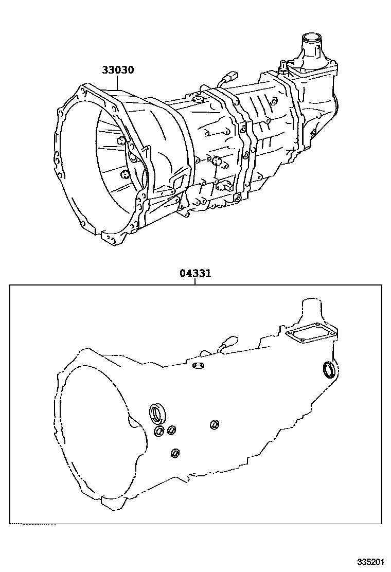 Toyota HILUX 传动桥或变速器总成和衬垫组件(MTM) EPC diagram — 335201
