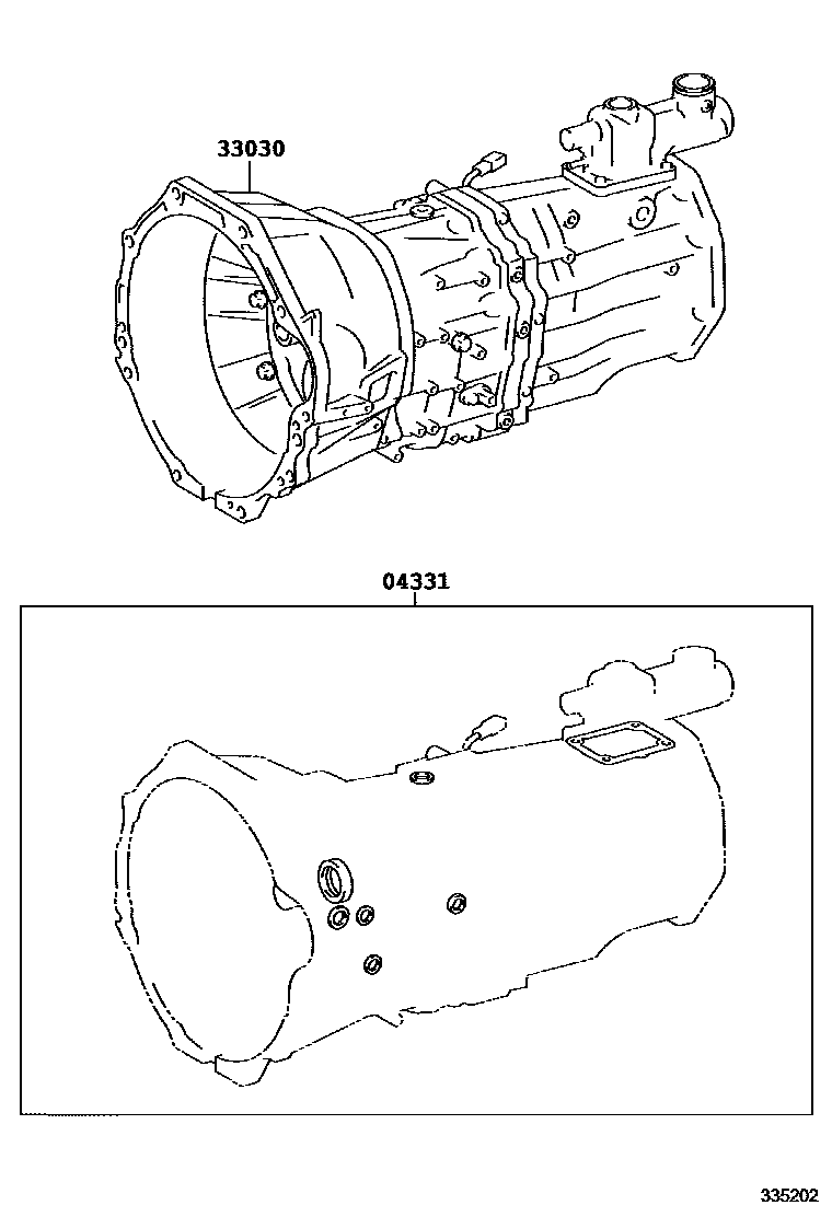 Toyota HILUX 传动桥或变速器总成和衬垫组件(MTM) EPC diagram — 335202