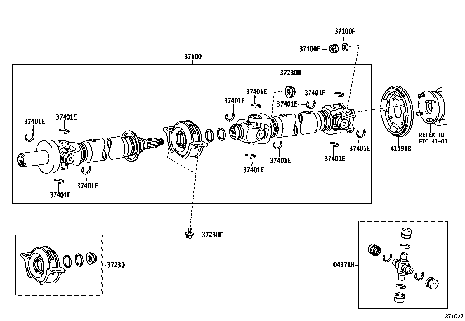 Toyota HILUX Propeller Shaft & Universal Joint EPC diagram — 371027