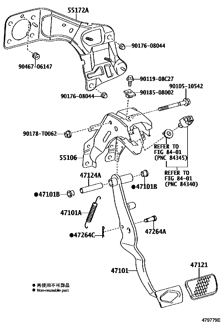 Toyota HILUX Brake Pedal & Bracket EPC diagram — 479779E