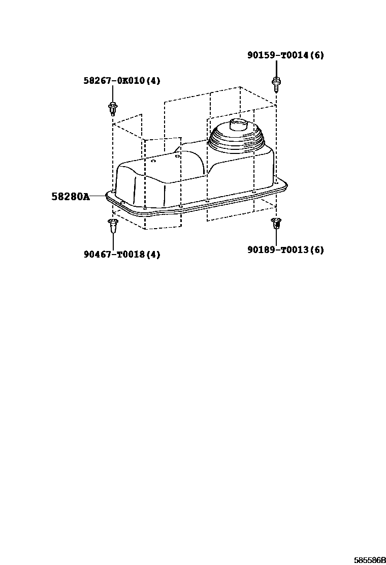 Toyota HILUX 前地板和前地板梁 EPC diagram — 585586B