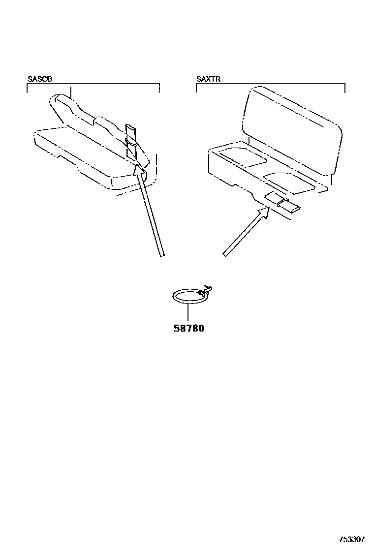 Toyota HILUX 工具箱和牌照支架 EPC diagram — 753307