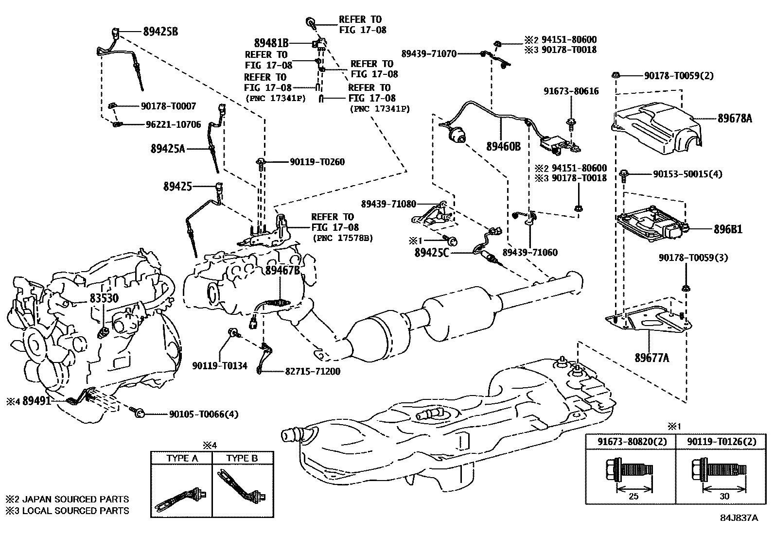 Toyota HILUX 开关和继电器和ECU EPC diagram — 84J837A