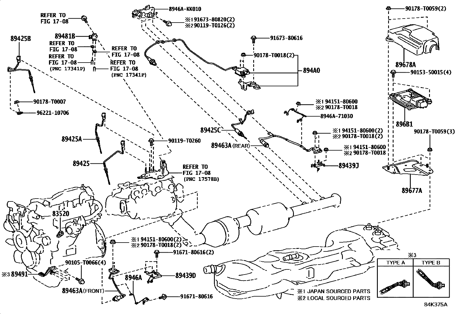 Toyota HILUX 开关和继电器和ECU EPC diagram — 84K375A