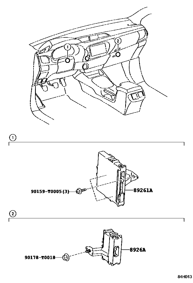 Toyota HILUX 电子控制系统 EPC diagram — 84H013