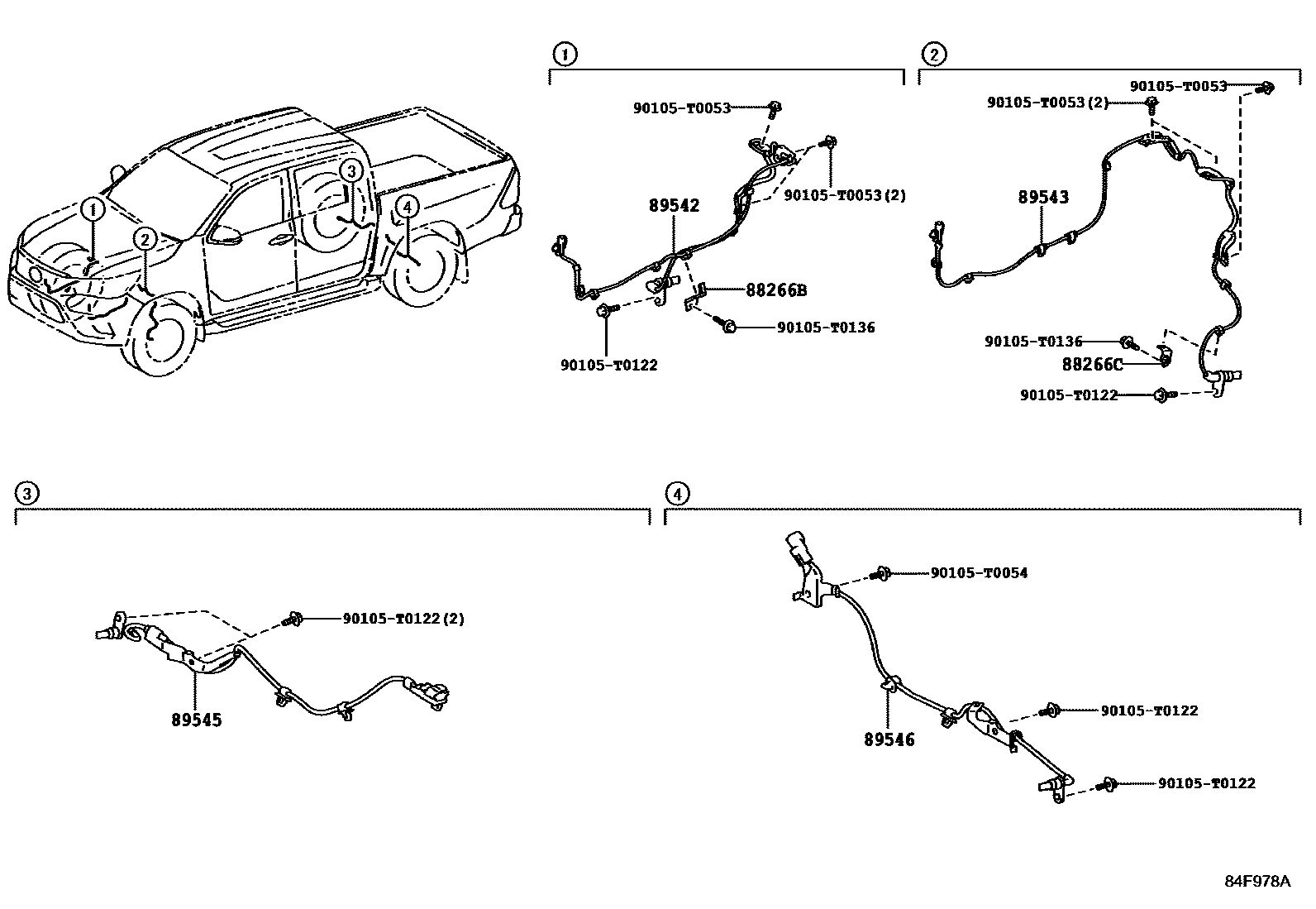 Toyota HILUX ABS 和 VSC EPC diagram — 84F978A