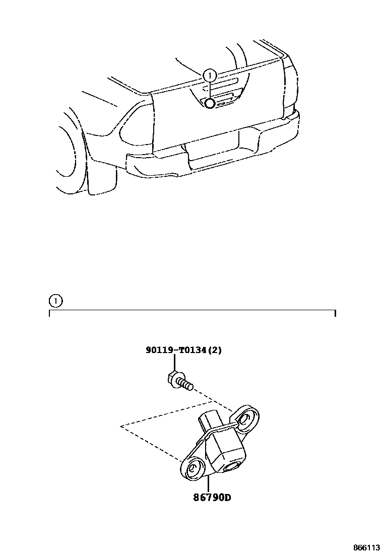 Toyota HILUX 倒车影像和摄像头 EPC diagram — 866113