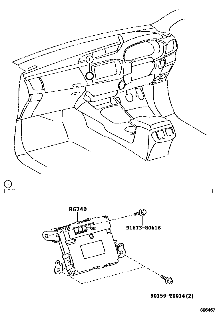 Toyota HILUX 车载电话和呼救装置 EPC diagram — 866467