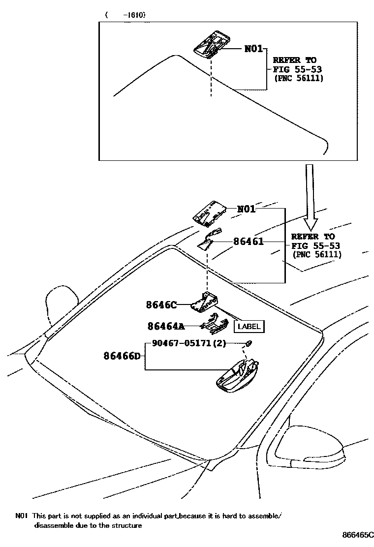 Toyota HILUX 预碰撞安全系统 EPC diagram — 866465C