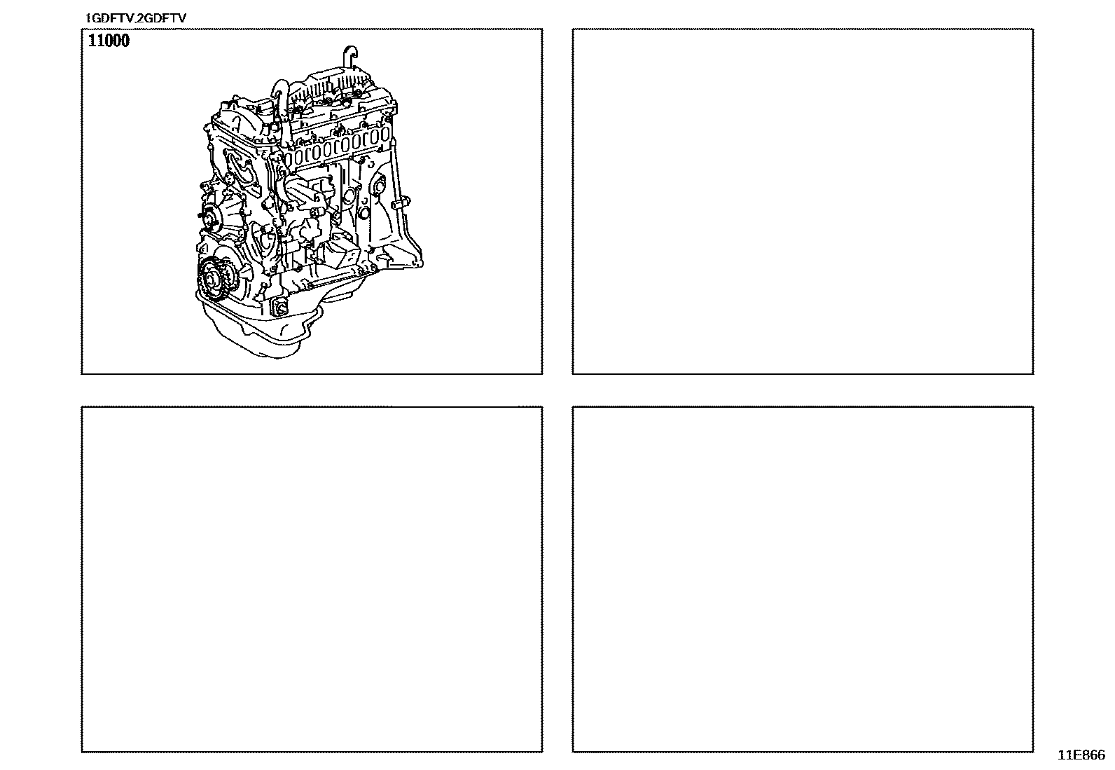 Toyota HILUX Partial Engine Assembly EPC diagram — 11E866
