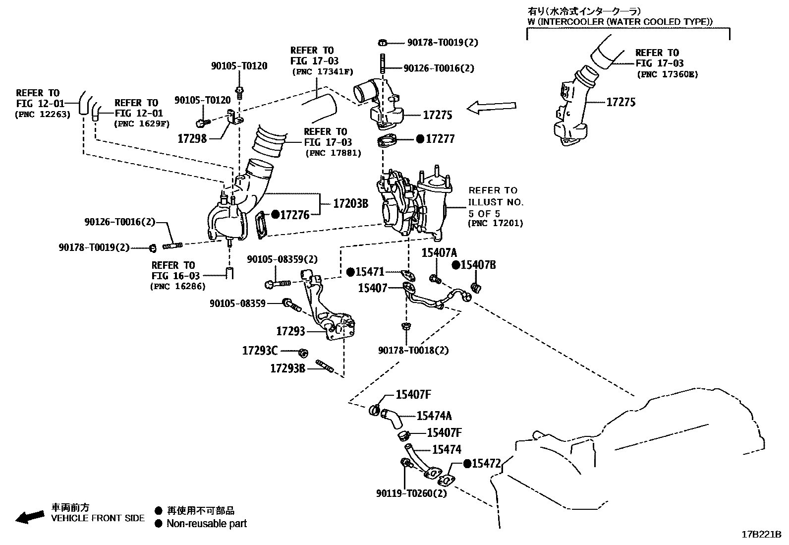 Toyota HILUX Manifold EPC diagram — 17B221B