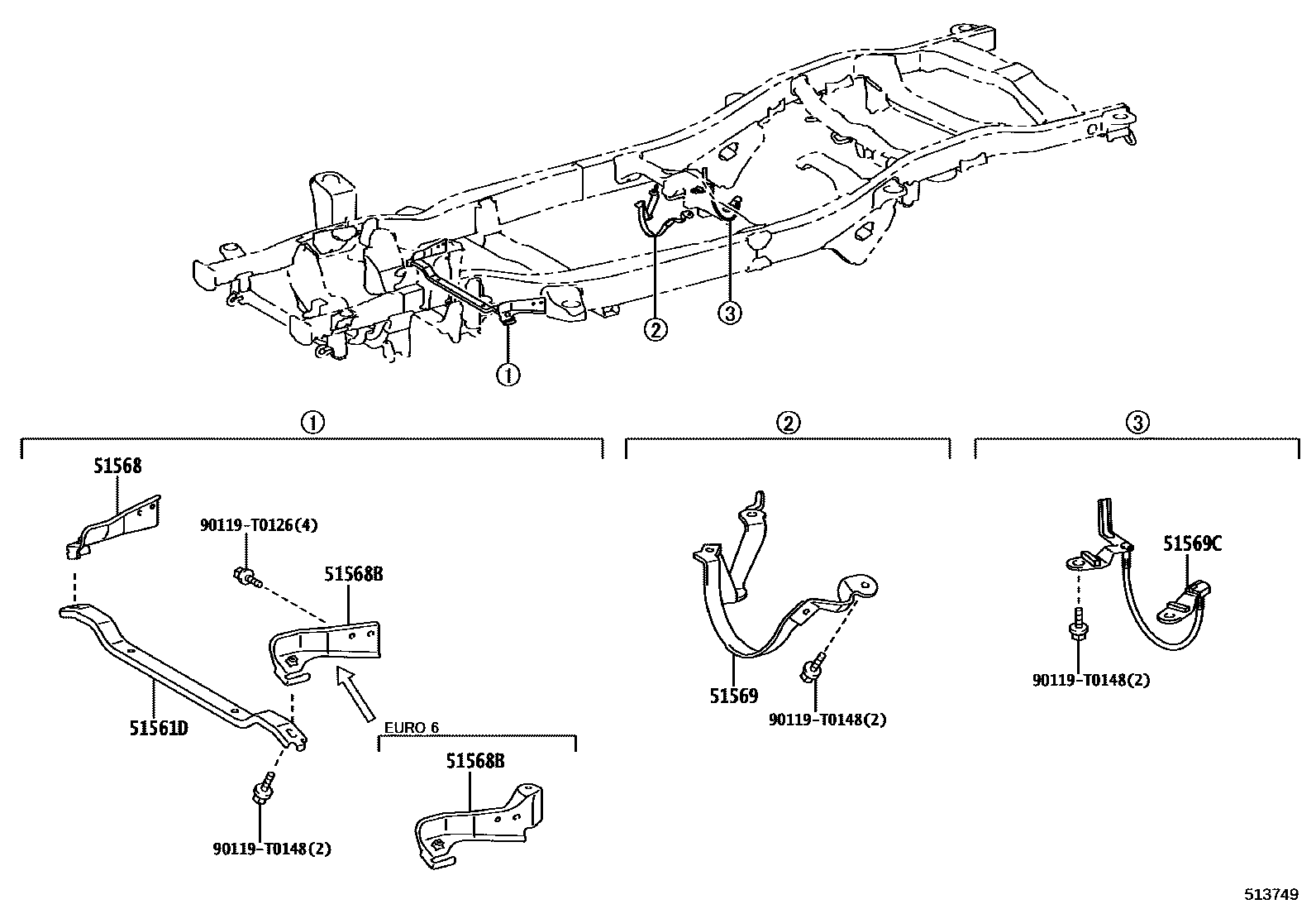 Toyota HILUX 车架 EPC diagram — 513749