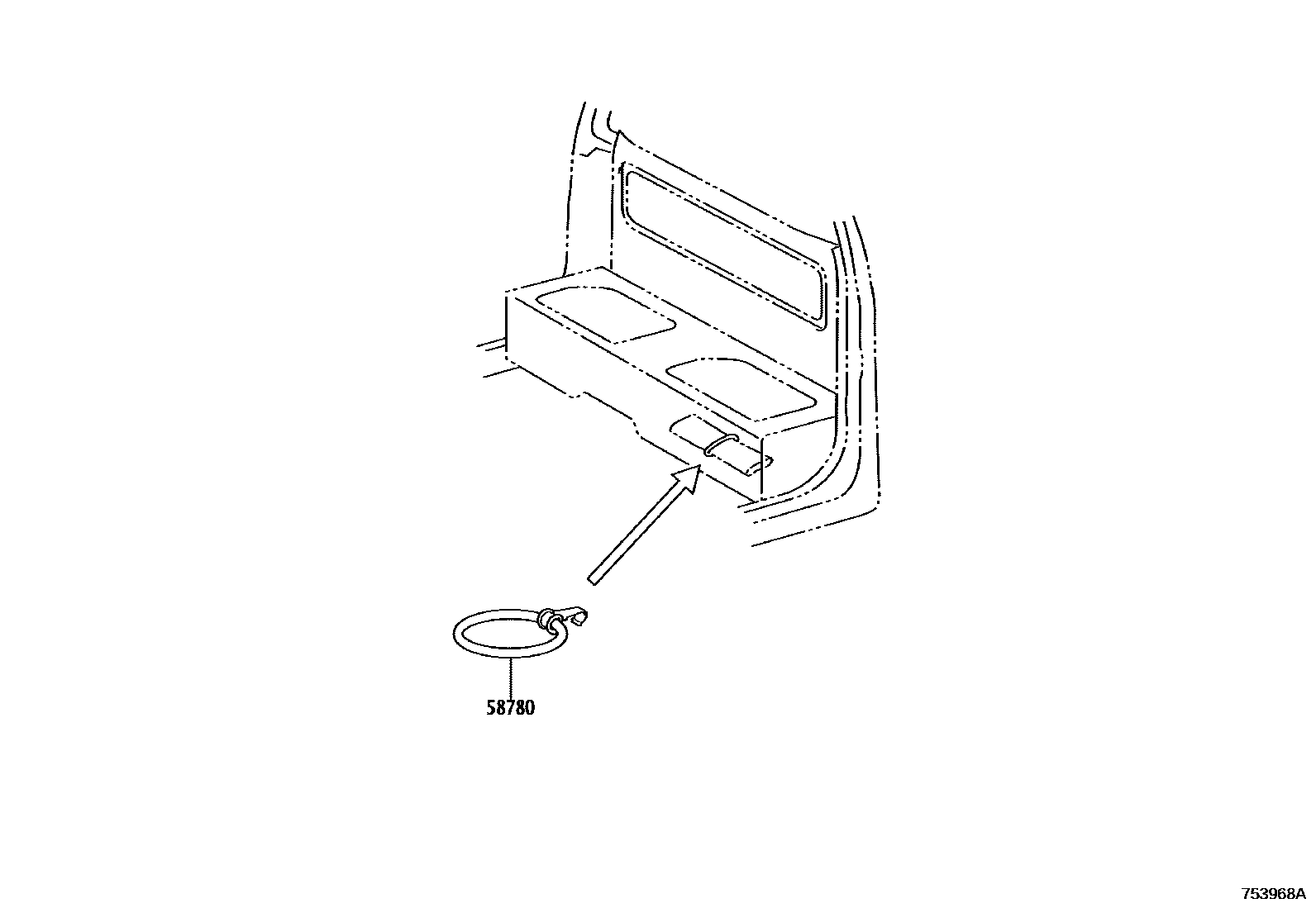 Toyota HILUX 工具箱和牌照支架 EPC diagram — 754071