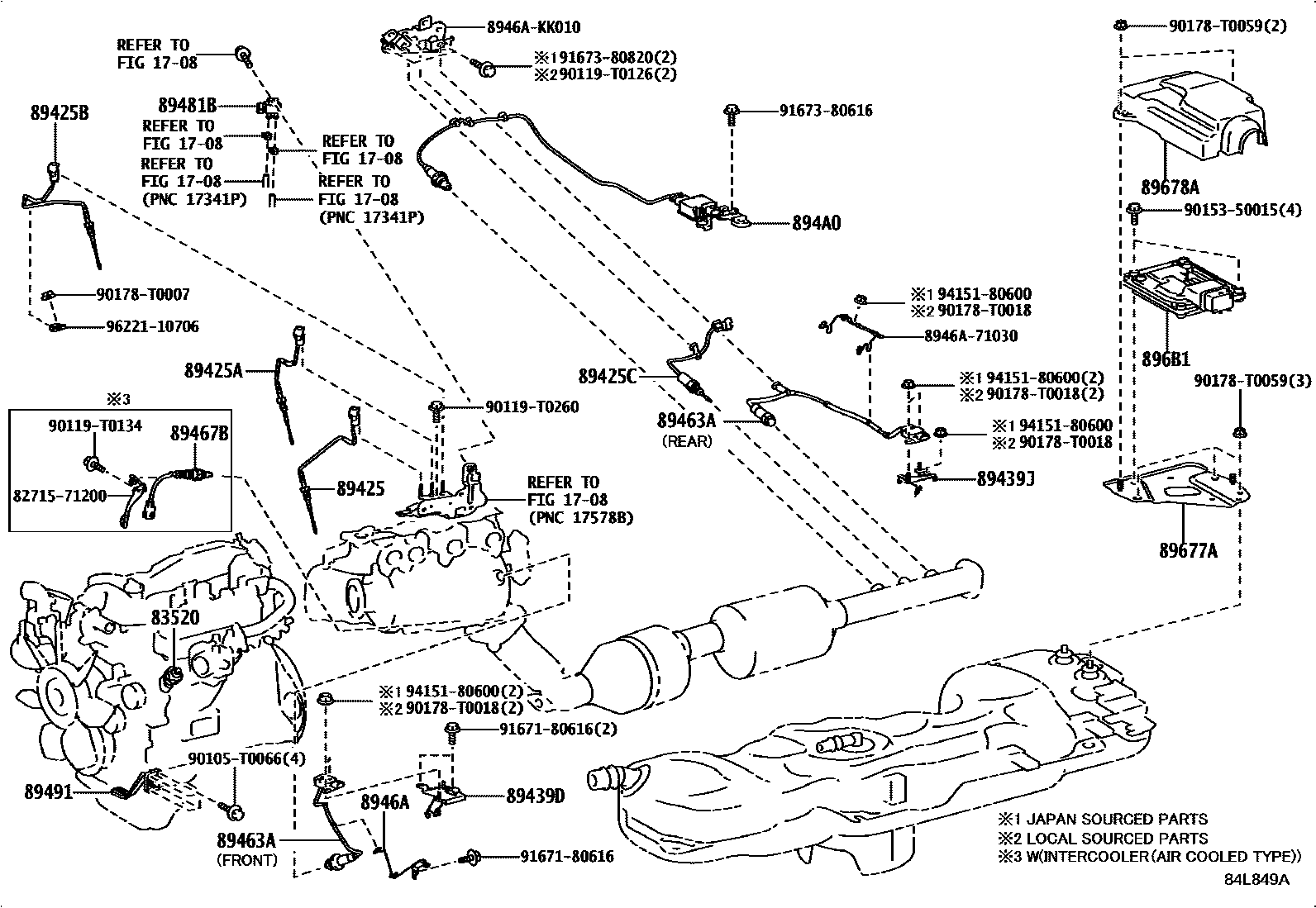 Toyota HILUX 开关和继电器和ECU EPC diagram — 84L849A