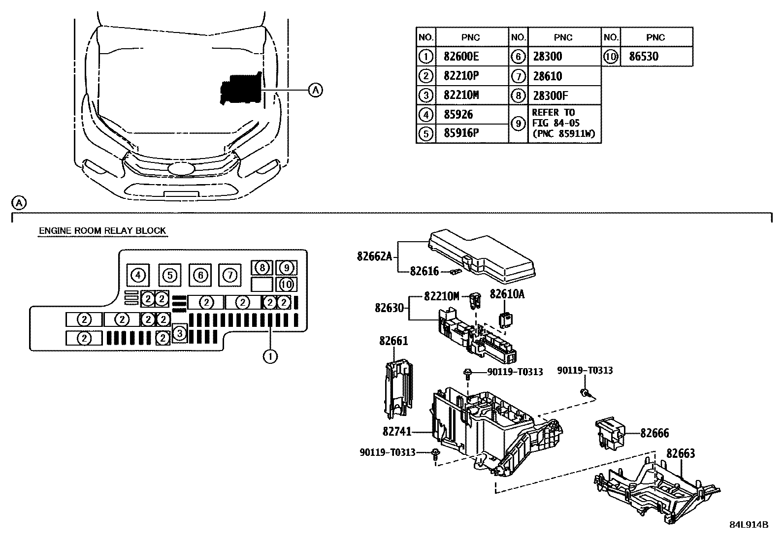 Toyota HILUX 开关和继电器和ECU EPC diagram — 84L914B